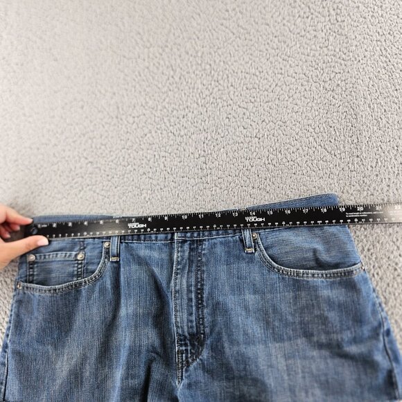 Levis 514 Denim Shorts Womens 38 Blue Distressed Cut Off Raw Hem Classic Jean - Picture 7 of 16